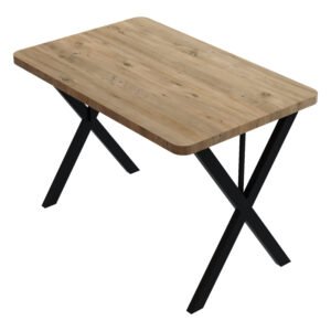 Τραπέζι Zeryin House Genius oak μελαμίνης-μαύρο μέταλλο 110x70x75εκ