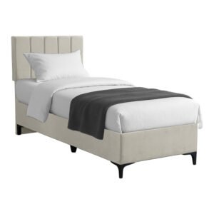 Κρεβάτι Moega House Genius ύφασμα σε κρεμ απόχρωση 90x200εκ