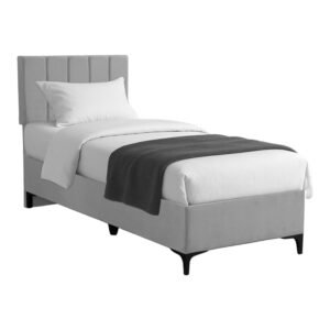 Κρεβάτι Moega House Genius ύφασμα σε γκρι απόχρωση 90x200εκ