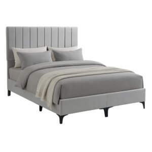 Κρεβάτι Moega House Genius ύφασμα σε γκρι απόχρωση 160x200εκ