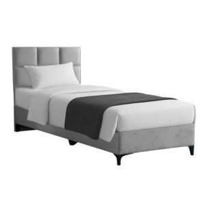Κρεβάτι Melei House Genius ύφασμα σε γκρι απόχρωση 90x200εκ