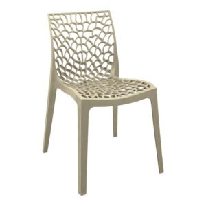 Καρέκλα στοιβαζόμενη Hush House Genius pp σε cappuccino απόχρωση 41x53x80.5εκ