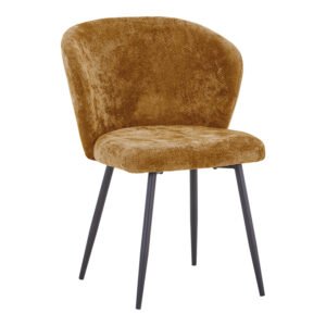 Καρέκλα Karg House Genius camel ύφασμα-πόδι μαύρο μέταλλο 57x62x80εκ