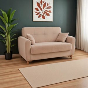 Καναπές-κρεβάτι με αποθηκευτικό χώρο διθέσιος Lincoln House Genius μπεζ ύφασμα 165x75x85εκ