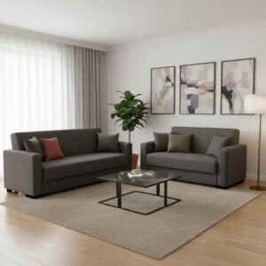 Σετ σαλονιού 2τεμ Vox House Genius ύφασμα σε ανθρακί απόχρωση