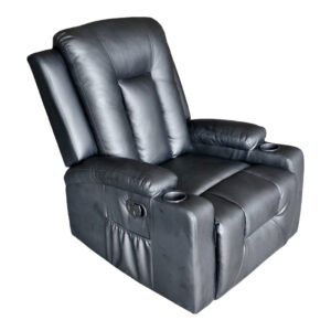Πολυθρόνα relax Gessel House Genius PU σε μαύρη απόχρωση 80x90x98εκ