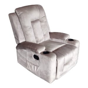Πολυθρόνα relax Gessel House Genius βελούδο σε γκρι απόχρωση 80x90x98εκ