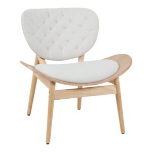 Πολυθρόνα Udalle House Genius ξύλο σε φυσική απόχρωση με μπεζ ύφασμα 77x70x81εκ