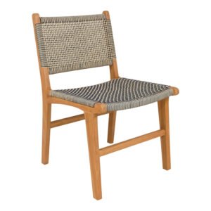 Καρέκλα Darien House Genius σκελετός teak ξύλο σε φυσική απόχρωση και κρεμ-μαύρο pe σχοινί 52x62x86εκ