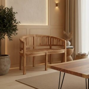 Καναπές διθέσιος Coren House Genius φυσικό teak ξύλο 130x61x87εκ