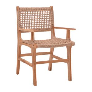 Πολυθρόνα Sponze House Genius σκελετός teak ξύλο- pe σχοινί σε φυσική απόχρωση 54x60x86εκ