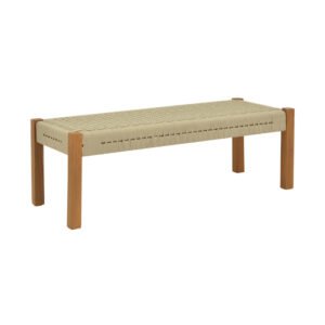 Παγκάκι Uma House Genius teak ξύλο και pe σχοινί σε φυσική απόχρωση 150x45x40εκ