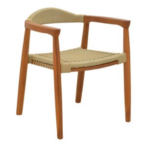 Πολυθρόνα Ganny House Genius teak ξύλο και pe σχοινί σε φυσική απόχρωση 61x58x71εκ
