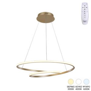 Φωτιστικό οροφής Rexon House Genius led μέταλλο χρυσό Φ49x12εκ