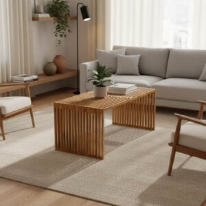 Τραπέζι σαλονιού Marlin House Genius teak ξύλο σε φυσική απόχρωση 100x50x45εκ