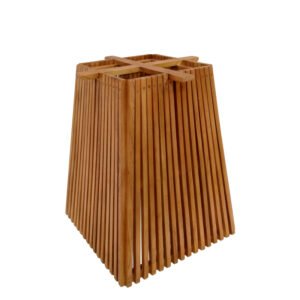 Βάση τραπεζιού εσωτερικού χώρου Darius House Genius mindi ξύλο σε φυσική απόχρωση 60x60x75εκ