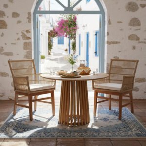 Τραπεζαρία Inca-Kenda I House Genius σετ 3τεμ σε φυσική-μπεζ απόχρωση Φ80x75εκ