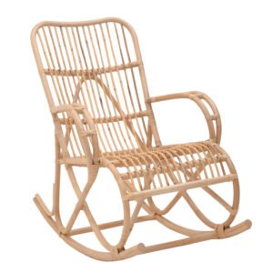 Κουνιστή πολυθρόνα Cormeny House Genius rattan σε φυσική απόχρωση 68x109x103εκ