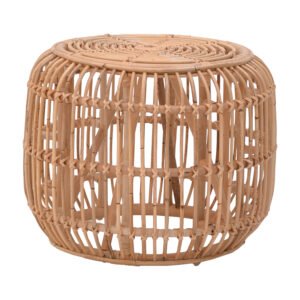 Σκαμπό Rajesty House Genius rattan σε φυσική απόχρωση Φ60x46εκ