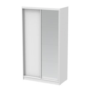 Ντουλάπα δίφυλλη συρόμενη με καθρέφτη Korredor House Genius σε λευκή απόχρωση 120x60x220εκ