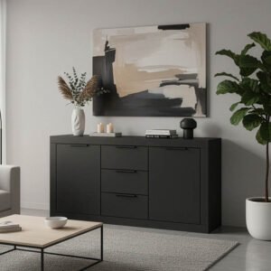 Μπουφές Doha House Genius σε ανθρακί απόχρωση 150x45x80.5εκ