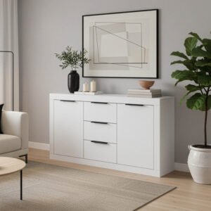 Μπουφές Doha House Genius σε λευκή απόχρωση 150x45x80.5εκ