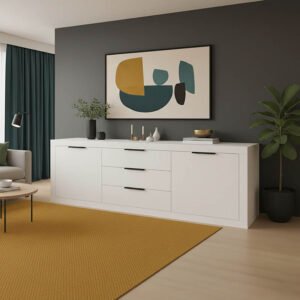 Μπουφές Doha House Genius σε λευκή απόχρωση 210x45x80.5εκ