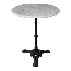 Τραπέζι μαρμάρινο Ancara House Genius μαντέμι σε λευκή-μαύρη απόχρωση Φ60x70.8εκ