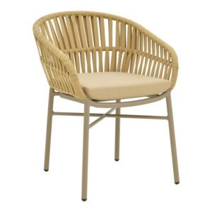 Πολυθρόνα Frama House Genius αλουμίνιο-pe σχοινί σε καφε απόχρωση και μαξιλάρι 57x60x78εκ