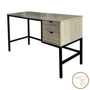 Γραφείο εργασίας Ramen House Genius σε sonoma απόχρωση με μαύρα μεταλλικά πόδια 120x48x76εκ