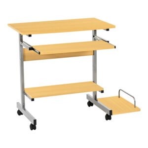 Γραφείο υπολογιστή Veronce House Genius σε φυσική απόχρωση με μεταλλικό σκελετό 89x47x71εκ