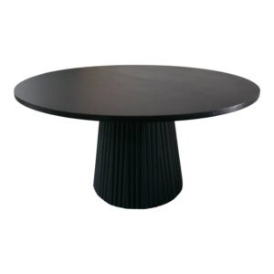 Τραπέζι σαλονιού Tully House Genius μασίφ ξύλο ακακίας μαύρο Φ80x40εκ