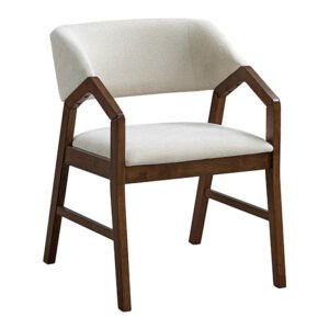 Πολυθρόνα Livia House Genius rubberwood σε καρυδί-εκρού απόχρωση 47.5x54.5x78εκ