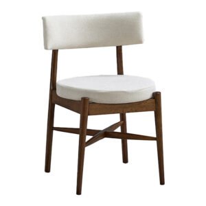 Καρέκλα Raudi House Genius rubberwood σε καρυδί-εκρού απόχρωση 45.5x45.5x81εκ