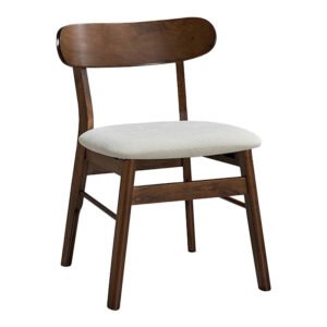 Καρέκλα Cairo House Genius rubberwood σε καρυδί-εκρού απόχρωση 47x47x76εκ