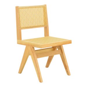 Καρέκλα Winslow House Genius rubberwood-rattan σε φυσική απόχρωση 46x58x80εκ