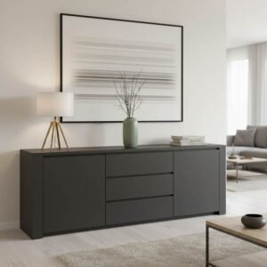 Μπουφές Kalya House Genius σε ανθρακί απόχρωση 220x49x89.5εκ