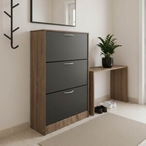 Παπουτσοθήκη Savaz House Genius σε oak-ανθρακί απόχρωση 60x24x114εκ