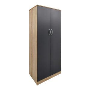 Ντουλάπα δίφυλλη Athos House Genius σε sonoma-ανθρακί απόχρωση 80x42x180εκ