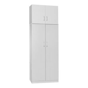 Ντουλάπα δίφυλλη και πατάρι Athos House Genius σε λευκή απόχρωση 80x42x240εκ