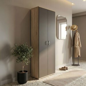 Παπουτσοθήκη-Ντουλάπα Racka House Genius sonoma-ανθρακί 58x34x186εκ