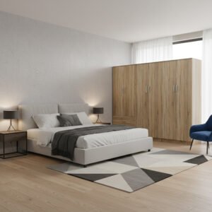 Ντουλάπα εξάφυλλη Athos I House Genius sonoma 240x42x180εκ