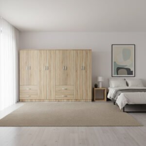 Ντουλάπα οχτάφυλλη Athos House Genius sonoma 241x42x181εκ