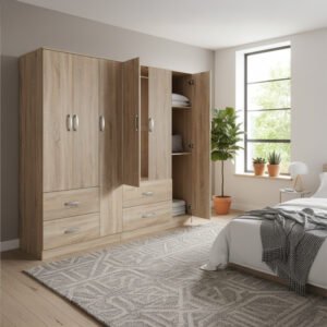 Ντουλάπα εξάφυλλη Athos House Genius sonoma 180x42x180εκ