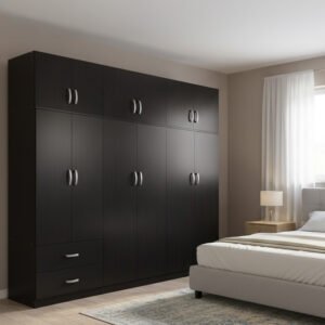Ντουλάπα εξάφυλλη με πατάρι Athos I House Genius wenge 240x42x240εκ