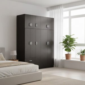 Ντουλάπα πεντάφυλλη με πατάρι Athos I House Genius wenge 170x42x240εκ