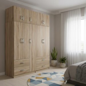 Ντουλάπα πεντάφυλλη με πατάρι Athos House Genius sonoma 170x42x240εκ