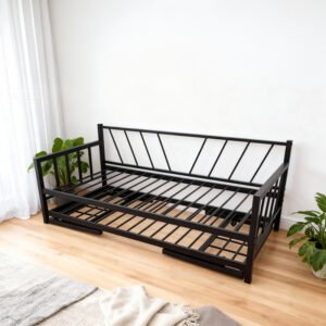 Κρεβάτι-Καναπές Remmie House Genius μέταλλο μαύρο 90x190εκ