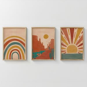 Πίνακας Jecko House Genius τρίπτυχος με ψηφιακή εκτύπωση και πλαίσιο 33x1.5x48εκ