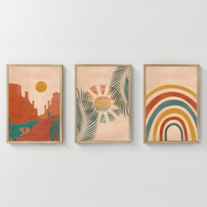 Πίνακας Delea House Genius τρίπτυχος με ψηφιακή εκτύπωση και πλαίσιο 33x1.5x48εκ